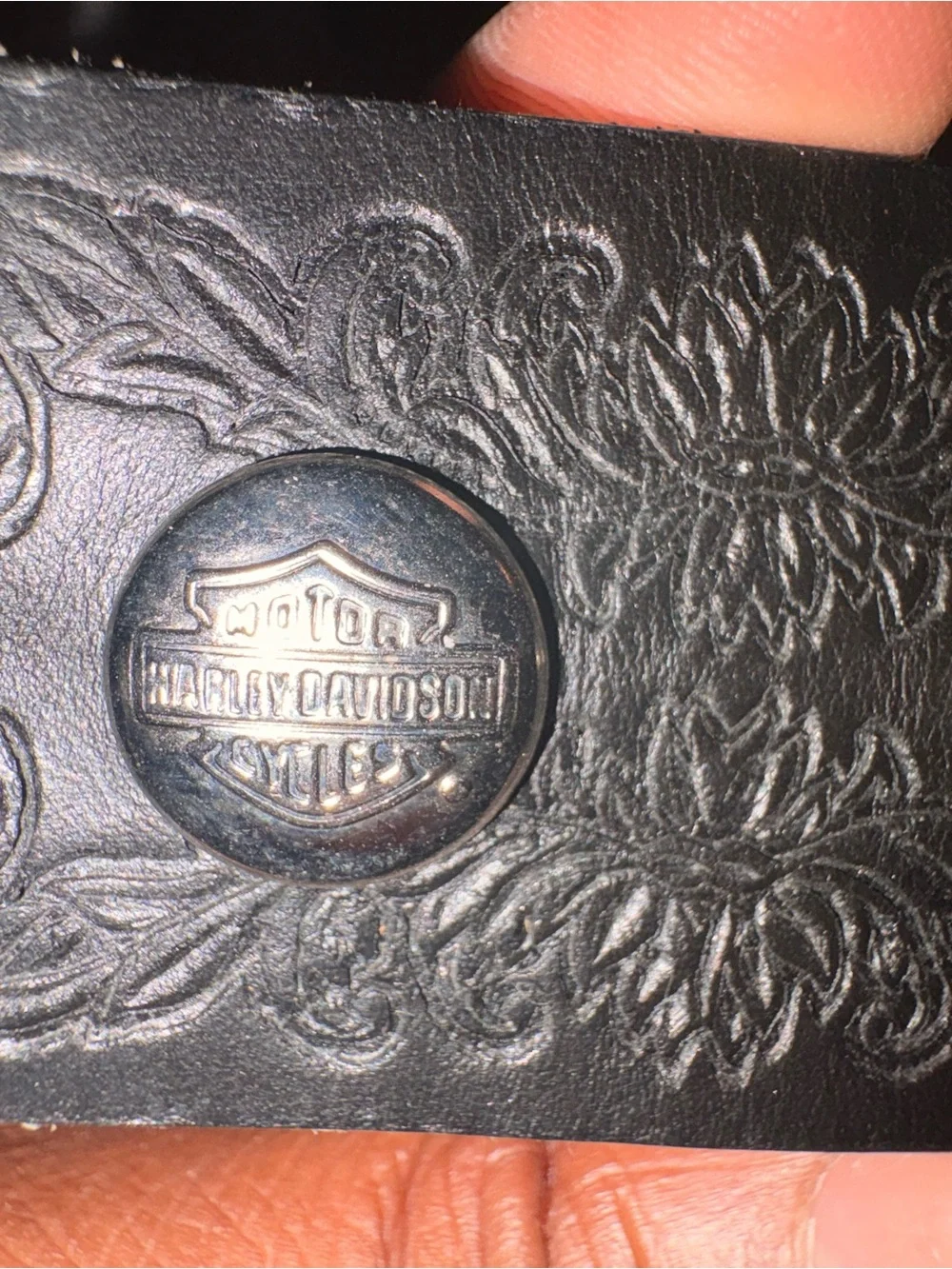Harley Davidson Western Belt Beaded Buckle